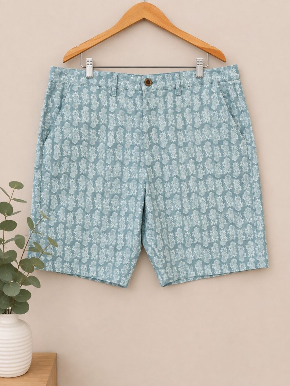 JACHS NY Bleecker Men’s Shorts Size 33 Blue Pineapple Print NWT